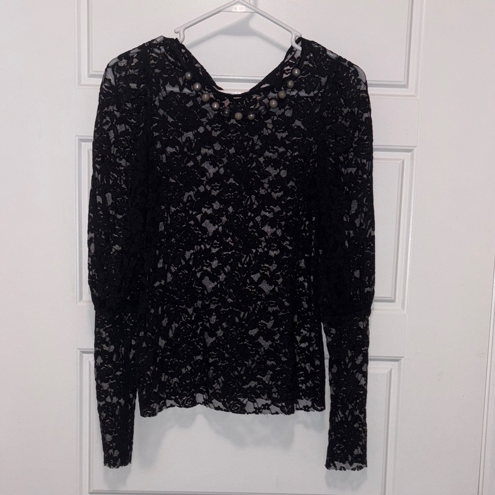 Zara Black Lace Blouse